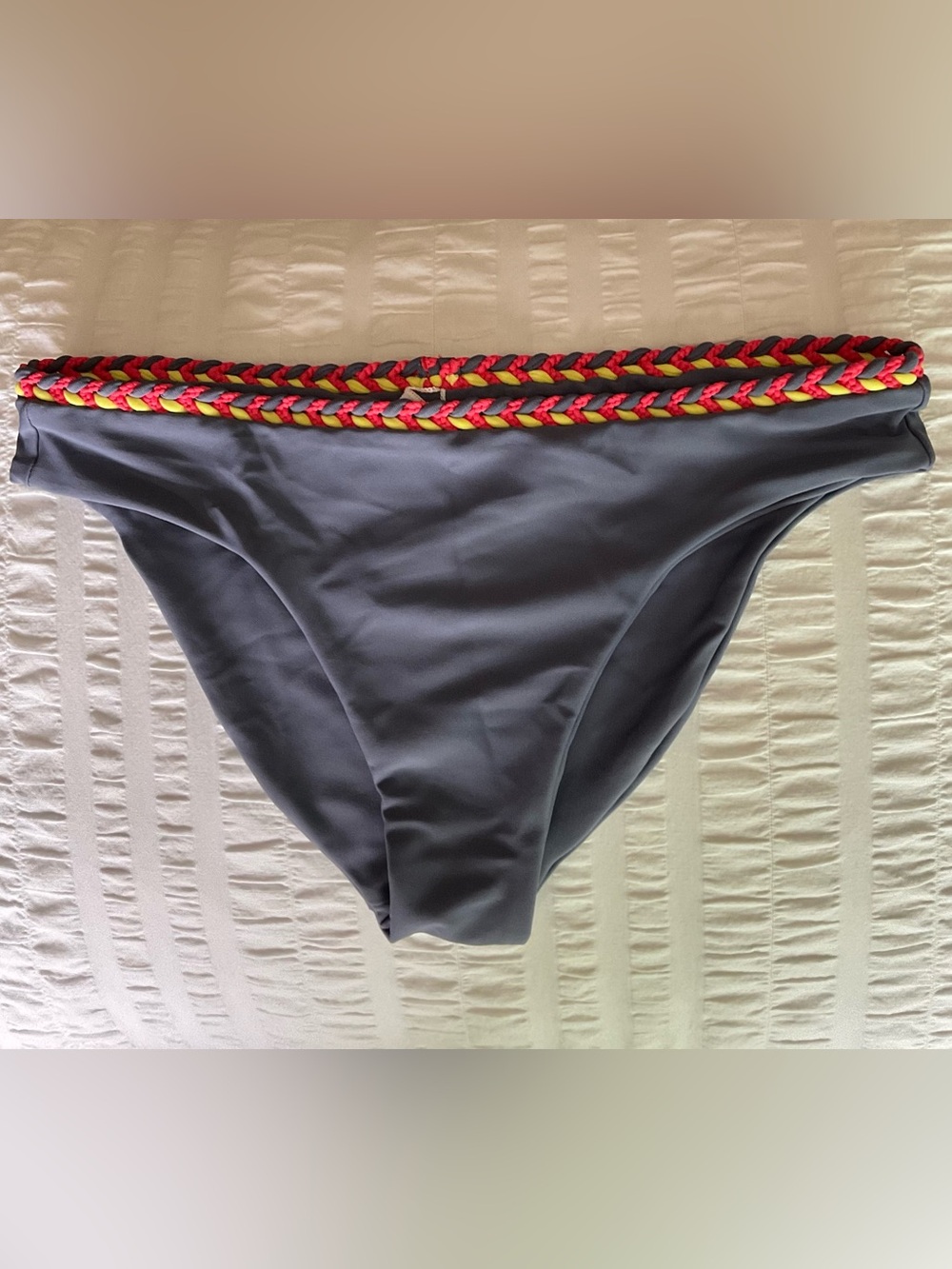 Luli Fama Blue Moon Multicolor Crochet Trim Full Bikini Bottom Size X-Small